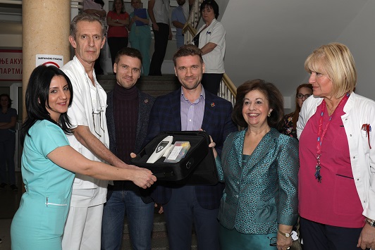 HRH CROWN PRINCESS KATHERINE DELIVERS NEONATAL SCREENING HEARING EQUIPMENT TO “NARODNI FRONT” CLINIC